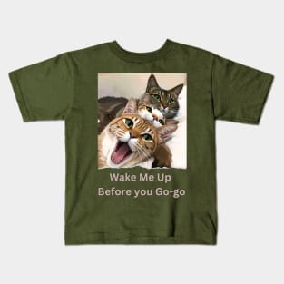 Wake me up before you Go-go (3 cats sleeping together) Kids T-Shirt